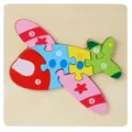 Jouet de puzzle en avion en bois pour enfants, blocs éducatifs d'apprentissage avec numéros. - Puzzle Avion