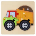Jouet puzzle en bois pour enfants, blocs de construction de véhicules de dessin animé éducatifs. - Puzzle Camion