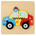 Jouet de puzzle en bois pour enfants tout-petits éducation précoce design voiture chiffres - Puzzle Voiture de Police
