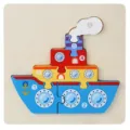 Jouet de puzzle en bois de bateau à vapeur pour enfants, jouet éducatif d'apprentissage précoce. - Puzzle Bateau