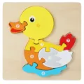 Jouet de puzzle en bois pour enfants apprentissage precoce forme de canard jaune 7 pcs - Puzzle Canard