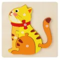 Puzzle de chat en bois pour enfants, jouet éducatif précoce avec pièces numérotées. - Puzzle Chat
