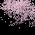 Translucent frosted pink hollow star sequins for nail art and resin DIY crafts, detailed view. - 15g Bag / Pink