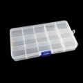 Transparante plastic opbergdoos met 15 vakken voor sieraden en nail art accessoires - Wit