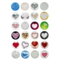 24pcs round time gem cabochon epoxy pictures featuring vintage heart patterns for DIY jewelry making supplies. - Round 18mm--339