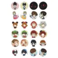 Wholesale DIY 18mm round time gem glass cabochon stickers cute cartoon couple patterns crafts - Round 18mm--342