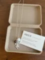 Korean niche design thick silver plated ball necklace with pearl and stone pendant detail. - Natural Stone Grape Cluster Style (XL5610)