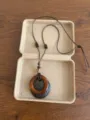 Retro Chinese style wooden beaded pendant necklace with adjustable brown cord ethnic jewelry - Brown Ring Disc Style (XL5537C)