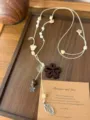 Retro ethnic style wooden beaded necklace with floral charms and adjustable cord for women. - Wood Floral Tassel Style (XL3064)