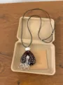 Retro Chinese style coconut shell necklace with beaded fringe and adjustable cord pendant. - Polka Dot Geometric Pendant Style (XL5397)