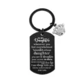 Llavero de placa de acero inoxidable con corona, regalo de cumpleaños sentimental para hija. - Estilo Corona de Hija / Embalaje en Bolsa OPP