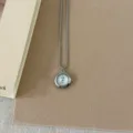 Silver pocket watch pendant necklace, vintage long sweater chain with delicate dial design. - Round Pocket Watch Style (XL5348D)
