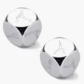 Stainless steel yoga dice detail showing laser-engraved fitness poses on shiny metallic surface. - OPP Bag / 1.6cm