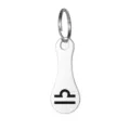 Stainless steel Libra zodiac sign keychain token pendant detail view fashion accessory. - Libra Token