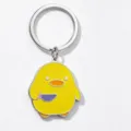 Stainless steel cute funny knife duck keychain metal bag pendant accessory backpack charm - Funny Duck with Knife Yellow / OPP Bag Packaging