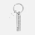 Stainless steel cross keychain with engraved scripture tag, durable Christian jewelry gift. - Scripture 10:9 / Ziplock Bag Packaging
