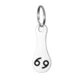 Stainless steel keychain pendant token tag with number detail, durable metal accessory. - Cancer Token