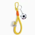Football lanyard keychain with soccer ball pendant, great for sports souvenirs and backpacks. - Yellow