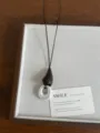 Nuovo stile etnico cinese collana con ciondolo a goccia bianco perla vista dettaglio - Collana con Anello Piccolo (XL5467A)