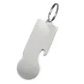 Stainless steel metal bottle opener keychain with shopping cart token and key ring. - Basic Trolley Icon Style (001)