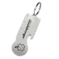Stainless steel metal keychain multi-function bottle opener shopping cart token detail view - Clover Inspirational Text Style (003)
