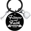 Fitness Glaube Schlüsselanhänger Edelstahl Hantel Kettlebell Sporttasche Anhänger - Hantel Schwarz Stil B
