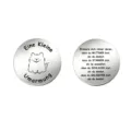 Stainless steel German motivational coin detail view, cute puppy engraving double sided souvenir. - OPP Bag Packaging / Dog German Coin