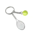 Metall Tennis Schlüsselanhänger Sport Anhänger kleiner Tennisball Schlüsselring Geschenk - Tennisgrün