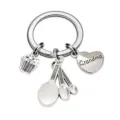 Zinc alloy grandma keychain with cute cupcake and measuring spoon charms for family gift detail - Grandma Style