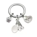 Zinc alloy mom keychain with cute cupcake and measuring spoon charms for parents gift. - MOM Style