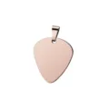 Vista detallada de colgante púa de guitarra oro rosa virgen de acero inoxidable DIY. - Con Enganche / Rosa oro