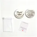Stainless steel pocket hug token with motivational quotes, gift for friends and family. - PocketHugs Inspirational Gift A / White
