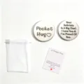 Stainless Steel Pocket Hug Token Sobriety Gift Coin Set with Velvet Pouch and Card - Heart Decision Coin 01 / White