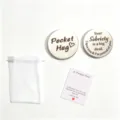 Stainless steel pocket hug token set with sobriety message coin, pouch and greeting card gift. - Heart Decision Coin 02 / White