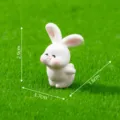 Cute mini white rabbit resin figurine with big ears for micro landscape and car decor - High Standing Rabbit (1#) / 2.9cmx1.7cmx1.6cm