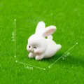 Graziosa statuetta in resina di coniglio bianco per giardinaggio fai-da-te e decorazione auto. - 2.1cmx1.4cmx2.1cm