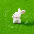 Miniatura coniglio bianco statuetta resina carino cartone animato giocattolo micro deco - 2.1cmx1.7cmx1.5cm