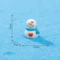 Miniature resin snowman figurine with blue scarf, cute DIY micro landscape decoration. - Emotional Snowman (1.9x1.6x1.5cm) / 2# Snowman (Blue Scarf)