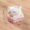 Cute mini cat figurine resin craft spring outing micro landscape desktop ornament decoration. - 3# Lying in Basket
