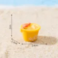 Miniature resin beach bucket figurine for DIY micro-landscape dollhouse desktop decor. - Yellow Bucket / H2cmxW2.3cmxDia2.4cm / Yellow
