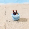 Miniature beach ice bucket wine bottle resin accessory for DIY dollhouse desktop decor. - Blue Bucket / H2.4cmxW2.3cmxDia2.5cm / Blue
