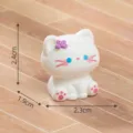 Mini white cat figurine cute cartoon desktop ornament micro landscape diy decor 2.4cm - 4# With Purple Flower