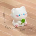Cute white cat miniature figurine variant, resin micro landscape desktop decoration ornament. - 5# Clover