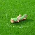 Miniature resin log ornament with green moss for micro landscape DIY gardening decor 3.6cm - 3.6x1.6x1.0cm