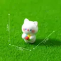 Mini white resin cat figurine with candy, cute kitten toy for micro landscape DIY garden decor. - Candy Cat (4#)