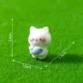 Mini cute white cat figurine holding fish for micro landscape gardening decor SKU item - Fish Hugging Cat (5#)
