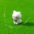 Miniature white cat figurine with bow tie, cute micro landscape garden DIY decor ornament, 2.2cm - Obedient Cat (6#)
