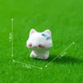 Lindo gatito de resina con lazo azul para decoracion de casa de munecas miniatura DIY - Estilo de Cabeza Inclinada (3# Cabeza Inclinada)