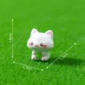 Miniatura de gato blanco de resina para casa de muñecas paisajismo DIY decoracion de escritorio. - Estilo Sujetando Trébol (5# Sujetando Trébol)