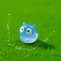 Lumineuze miniatuur blauwe uil figuur, hars DIY ambacht accessoire, schattige auto mini decor. - Lichtgevend Uil Type B / 1# Blauw